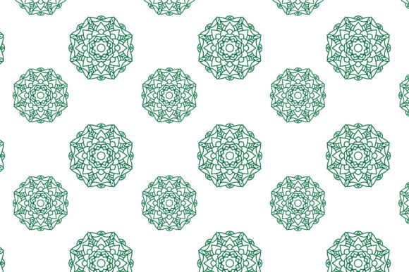 Beauty Green Mandala Patterns Vector Design for Local Business Branding