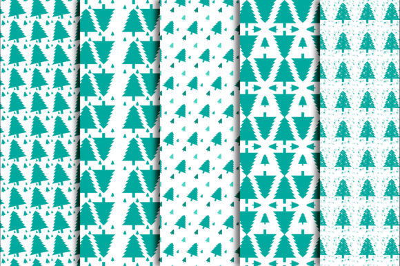 Christmas Tree Pattern Digital Paper for Modern Branding