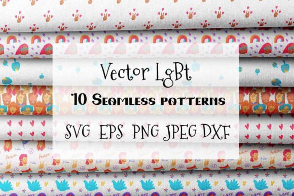 LGBTQ Digital Scrapbook Paper Set for Graphics and Patterns