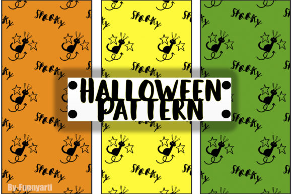 Spooky Halloween Doodle Seamless Pattern for Graphics and Patterns